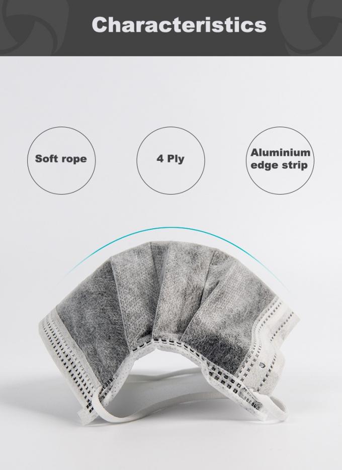 Máscara de polvo activada de moda del carbono diseño tejido no- de 4 capas no reutilizable